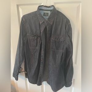 Men’s long sleeve jean shirt button down large